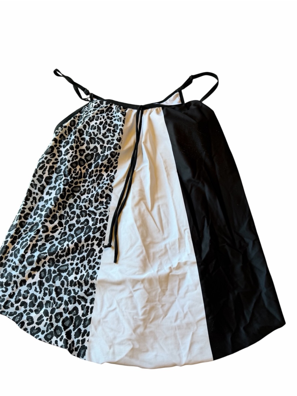 Black & White Leopard Panel Women’s Tankini